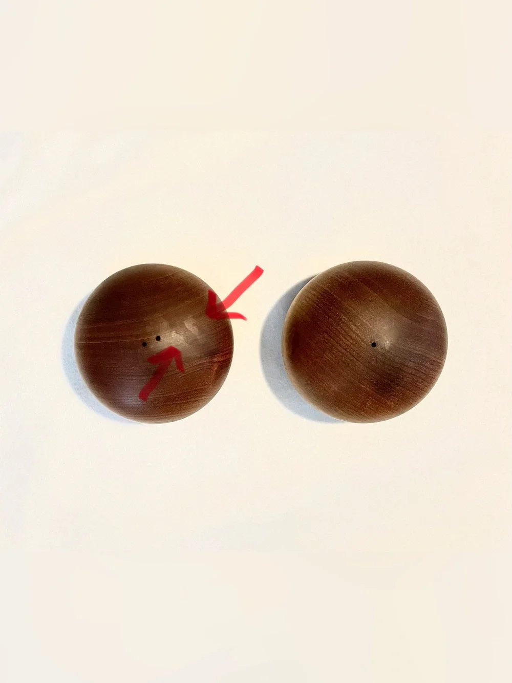 *MCM* Salt & Pepper Set - Ball Type Design - Myrtlewood-Vintage - 2.5